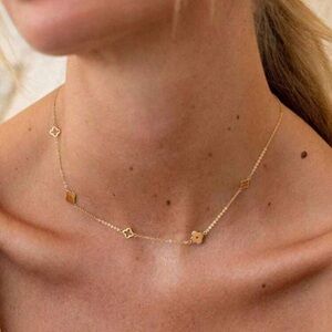 New! Gold Plated Clover Necklace (1071) NWOT